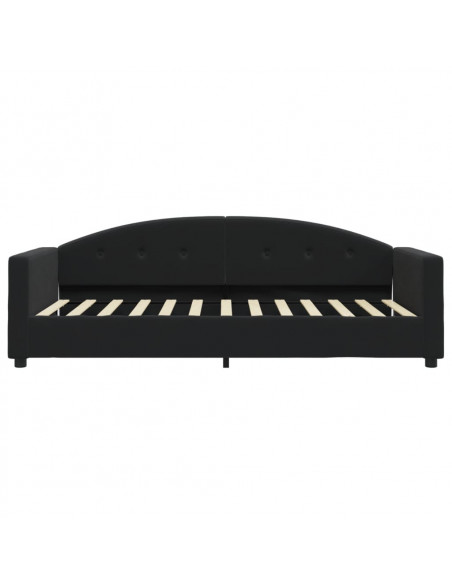 Divano Letto con Materasso Nero 90x200 cm in Velluto