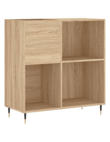 Mobile Porta Dischi Rovere Sonoma 84,5x38x89 Legno Multistrato