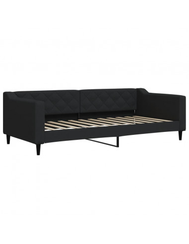 Divano Letto con Letto Estraibile Nero 90x200 cm in Tessuto