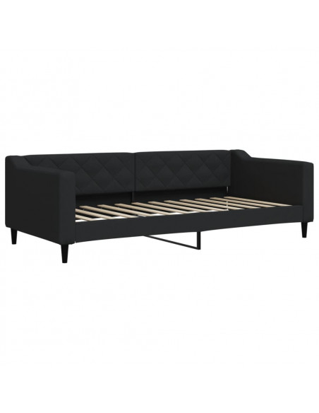 Divano Letto con Letto Estraibile Nero 90x200 cm in Tessuto