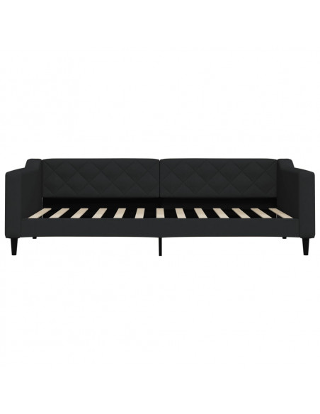 Divano Letto con Letto Estraibile Nero 90x200 cm in Tessuto