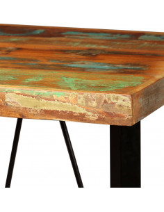 Set da Bar 3 pz in Legno Massello di Recupero e Vera Pelle 2