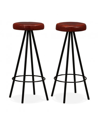 Set da Bar 3 pz in Legno Massello di Recupero e Vera Pelle