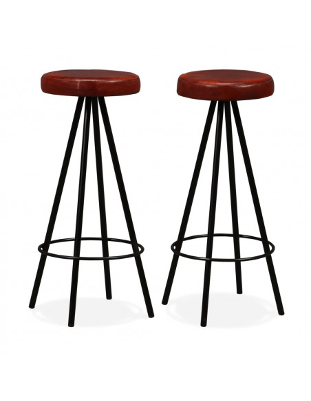 Set da Bar 3 pz in Legno Massello di Recupero e Vera Pelle