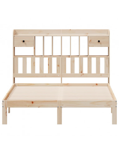 Letto Libreria senza Materasso 140x200 cm in Legno di Pino