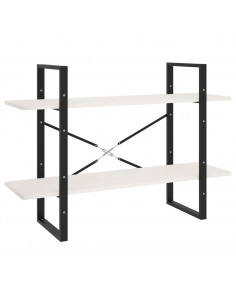 Libreria a 2 Ripiani Bianca 100x30x70 cm in Massello di Pino 2