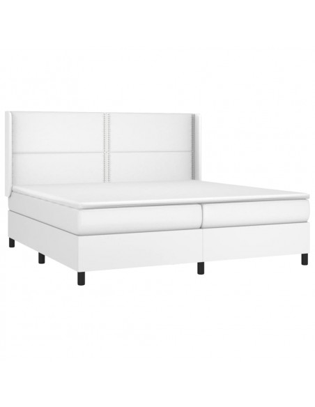 Giroletto Molle con Materasso e LED Bianco 200x200cm Similpelle