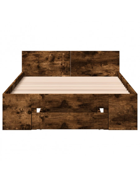 Giroletto con Cassetto Rovere Fumo 90x190 cm Legno Multistrato