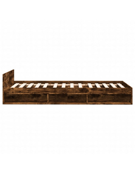 Giroletto con Cassetto Rovere Fumo 90x190 cm Legno Multistrato