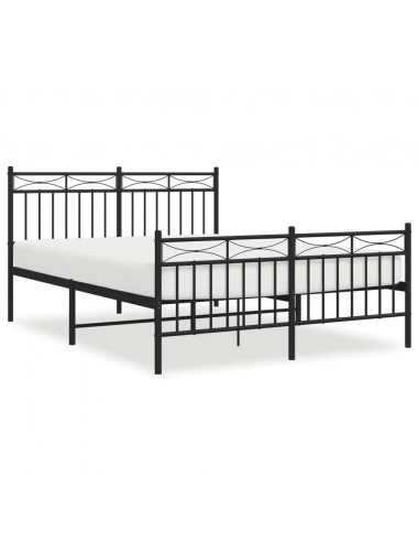 Giroletto con Testiera e Pediera Metallo Nero 140x190 cm