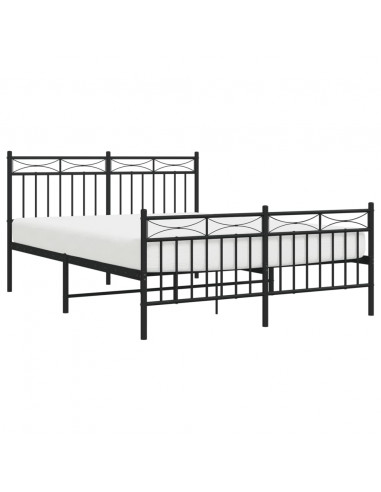 Giroletto con Testiera e Pediera Metallo Nero 140x190 cm