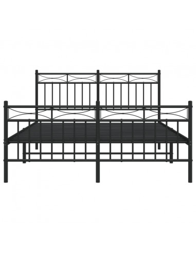 Giroletto con Testiera e Pediera Metallo Nero 140x190 cm