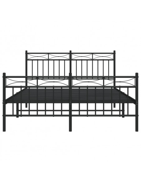 Giroletto con Testiera e Pediera Metallo Nero 140x190 cm