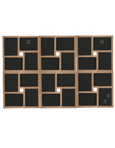 Cornice per Collage per 24x(13x18cm) Foto Marrone Chiaro in MDF