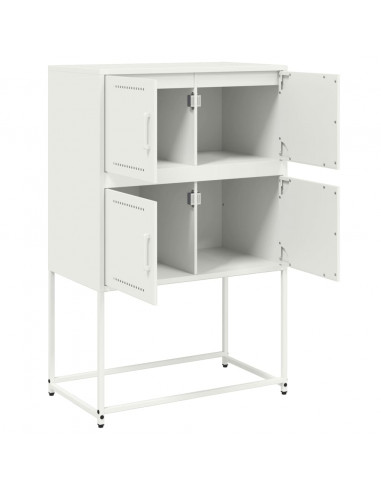 Credenza Bianca 68,5x38,5x107 cm in Acciaio