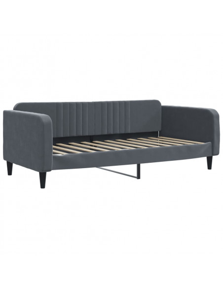 Letto da Giorno Grigio Scuro 90x200 cm in Velluto