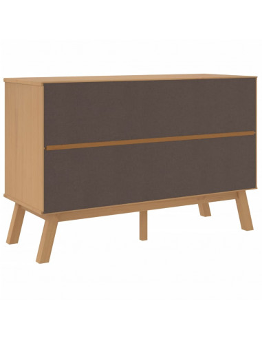 Cassettiera OLDEN Grigia e Marrone in Legno Massello di Pino