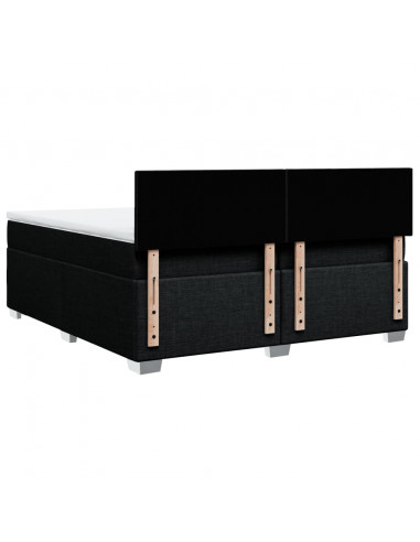 Giroletto a Molle con Materasso Nero 200x200 cm in Tessuto