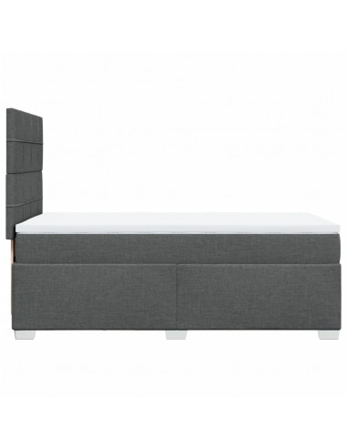 Giroletto a Molle con Materasso Grigio Scuro 90x190 cm Tessuto
