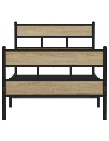 Giroletto senza Materaso in Metallo Rovere Sonoma 80x200 cm