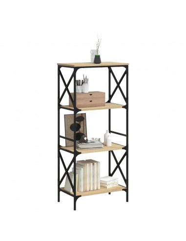 Libreria 4 Ripiani Rovere Sonoma 59x35x132 cm Legno Multistrato