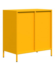 Credenza Giallo Senape 68x39x73,5 cm Acciaio Laminato a Freddo 2