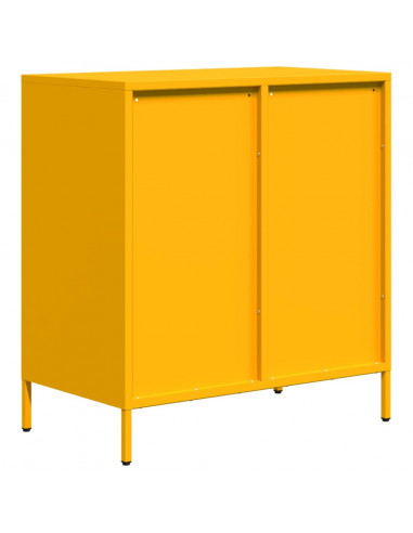 Credenza Giallo Senape 68x39x73,5 cm Acciaio Laminato a Freddo