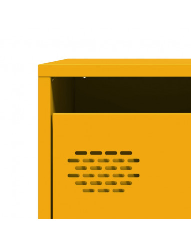 Credenza Giallo Senape 68x39x73,5 cm Acciaio Laminato a Freddo