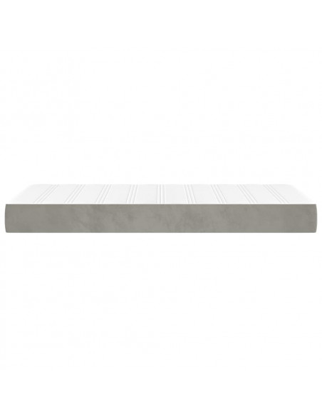Materasso a Molle Grigio Chiaro 80x200x20 cm in Velluto