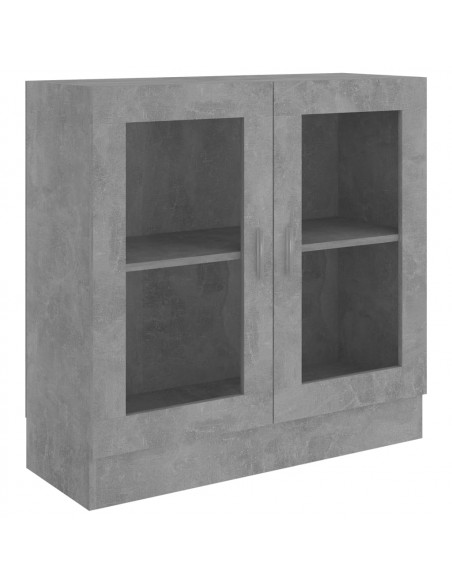 Armadietto Vetrina Grigio Cemento 82,5x30,5x80 cm Multistrato