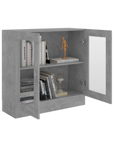 Armadietto Vetrina Grigio Cemento 82,5x30,5x80 cm Multistrato