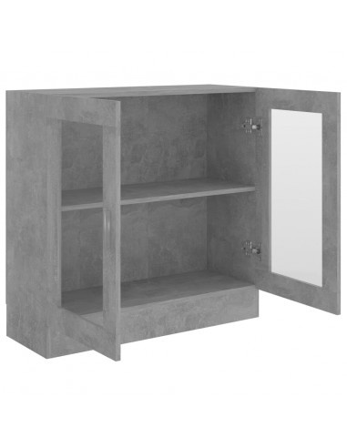 Armadietto Vetrina Grigio Cemento 82,5x30,5x80 cm Multistrato