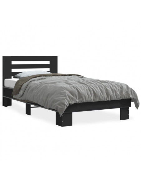 Giroletto Nero 100x200 cm in Legno Multistrato e Metallo