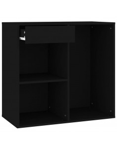 Armadietto per Cosmetici Nero 80x40x75 cm in Legno Multistrato 2