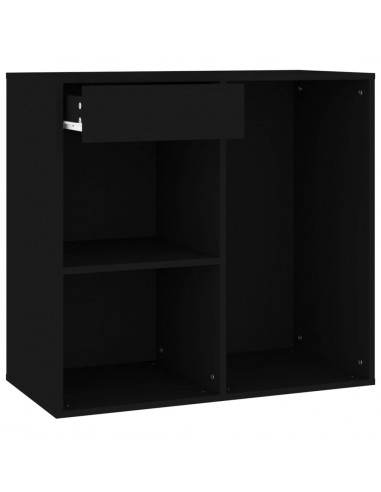 Armadietto per Cosmetici Nero 80x40x75 cm in Legno Multistrato