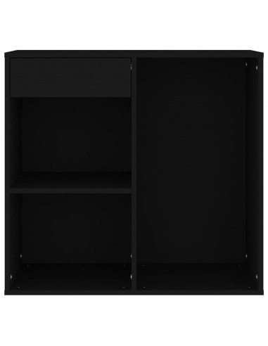 Armadietto per Cosmetici Nero 80x40x75 cm in Legno Multistrato