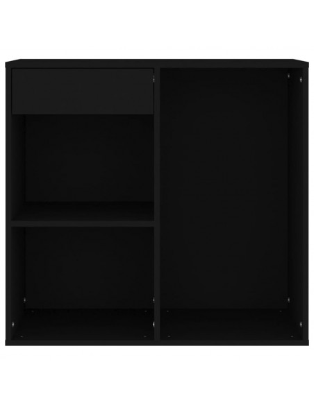 Armadietto per Cosmetici Nero 80x40x75 cm in Legno Multistrato