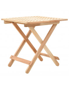 Tavolo Pieghevole in Legno di Noce 50x50x49 cm 2