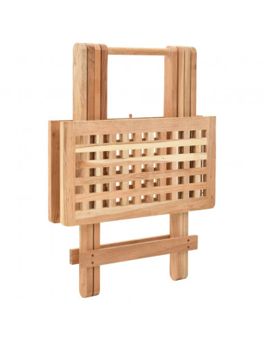 Tavolo Pieghevole in Legno di Noce 50x50x49 cm