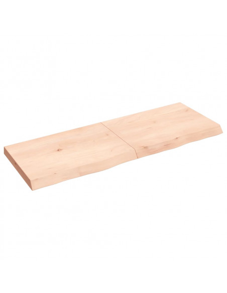 Piano Bagno 140x50x(2-6) cm in Legno Massello Non Trattato
