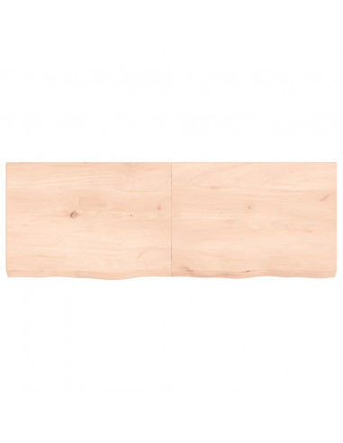 Piano Bagno 140x50x(2-6) cm in Legno Massello Non Trattato