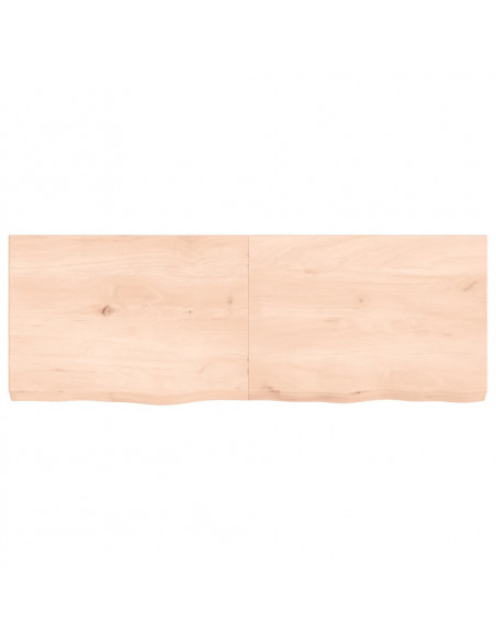 Piano Bagno 140x50x(2-6) cm in Legno Massello Non Trattato