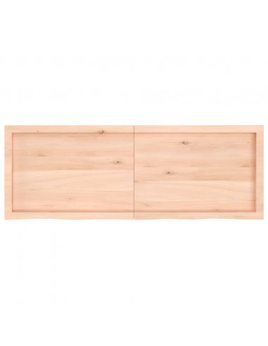 Piano Bagno 140x50x(2-6) cm in Legno Massello Non Trattato