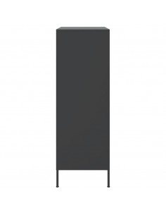 Credenza Nera 68x39x113 cm in Acciaio 2