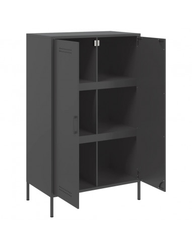 Credenza Nera 68x39x113 cm in Acciaio