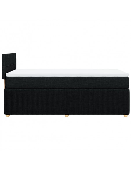 Giroletto a Molle con Materasso Nero 100x200 cm in Tessuto