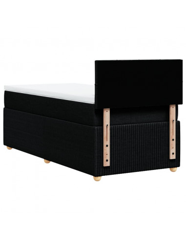 Giroletto a Molle con Materasso Nero 100x200 cm in Tessuto