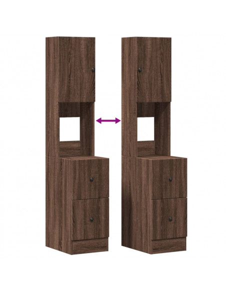 Mobile da Cucina Rovere Marrone 35x50x180 cm Legno Multistrato