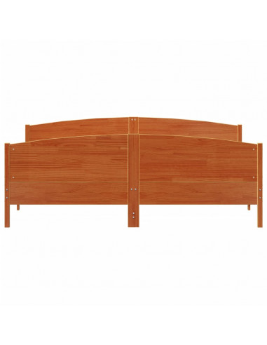 Giroletto con Testiera Marrone Cera 180x200 cm Massello Pino