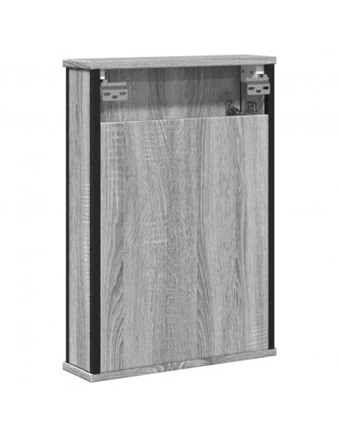 Mobile Specchio da Bagno Grigio Sonoma 42x12x60 cm Multistrato